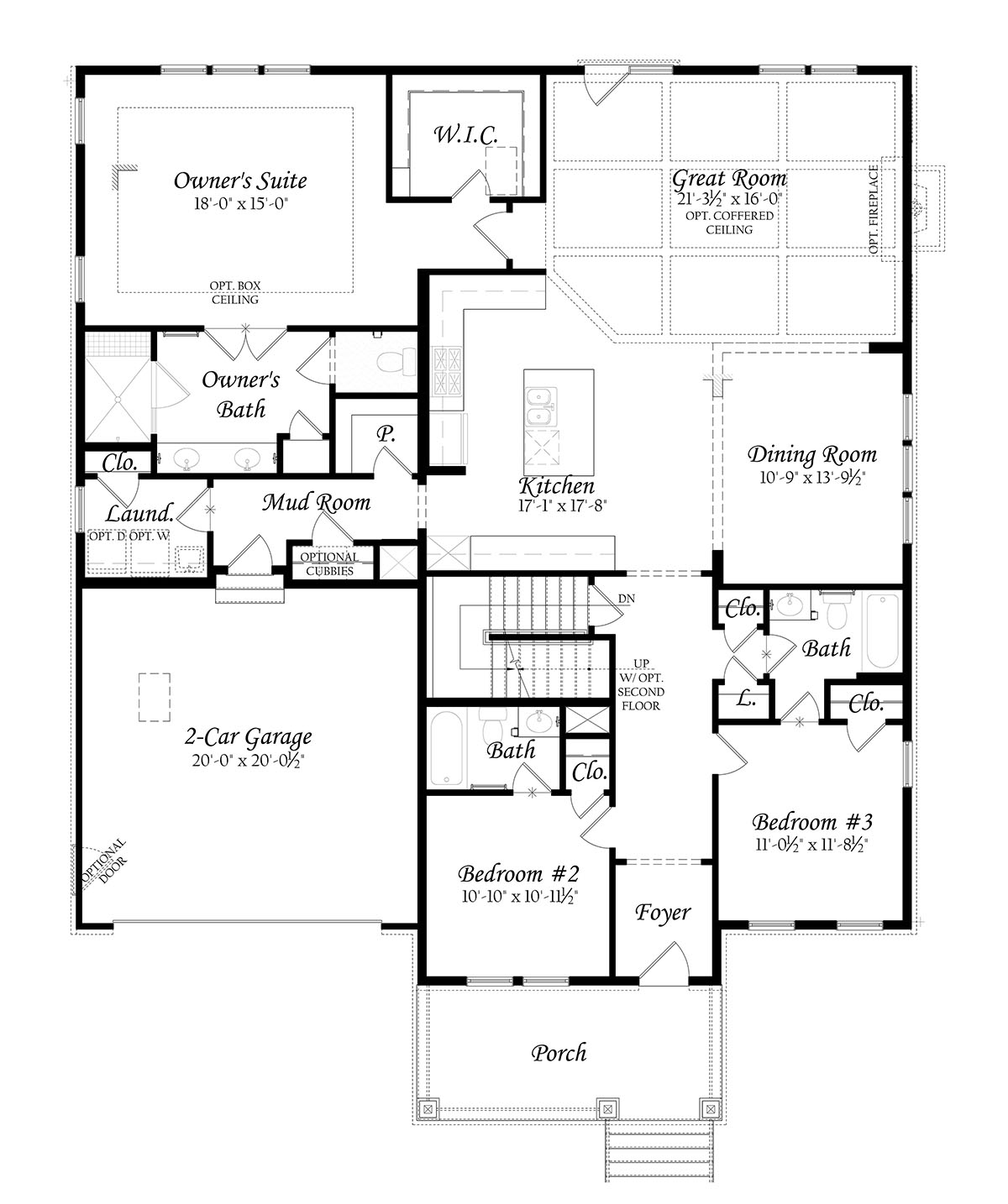 Glendale - 3x0 - Master Floorplan - Elev A - Main Level 91219