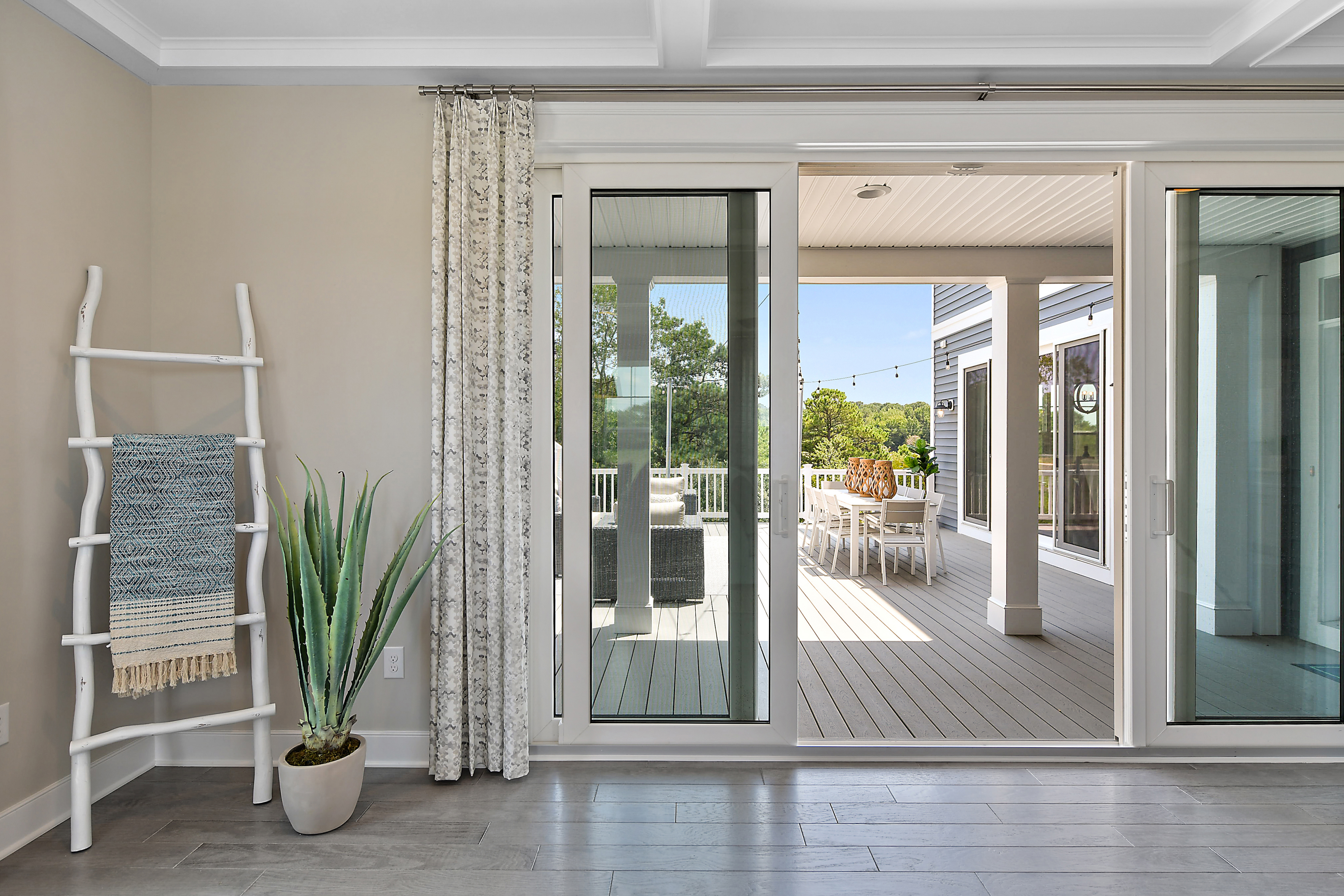 Four Panel Sliding Door from Great Room to Rear Decks