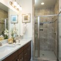 Bathroom with large shower in luxury townhome at Preston Lake
