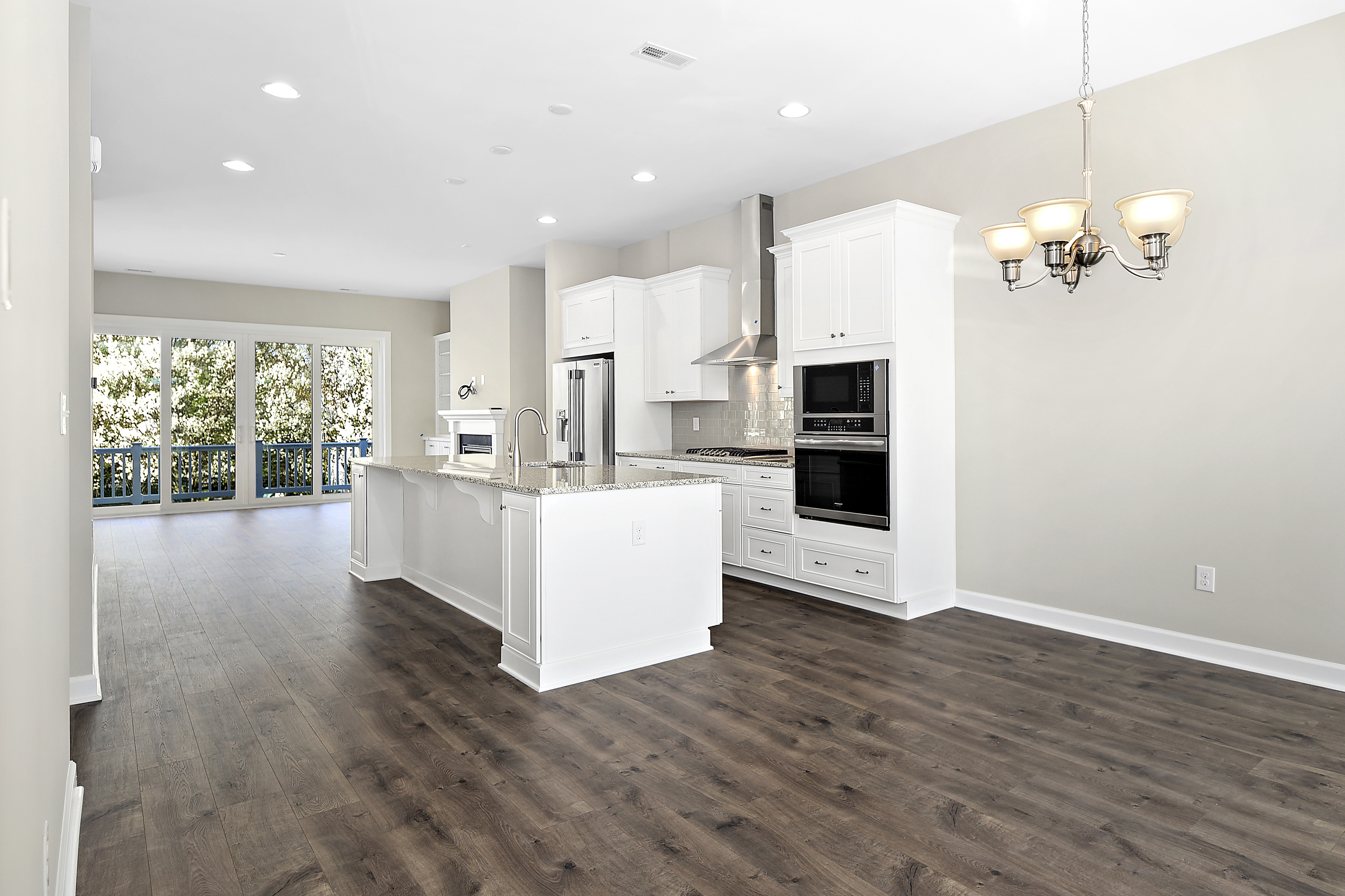 An alternative view of the kitchen and living room area in the Turnstone floorplan