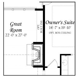 Greenwood 3x0 - Floor Plan - Master - Opt Main Level Masonry Fireplace A