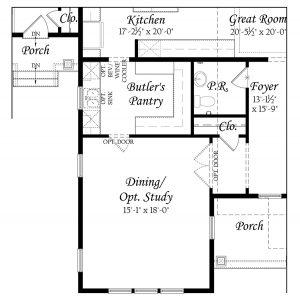 Robey 3x0 - Floor Plan - Master - opt main level enlarged butler's pantry resize 52020 a