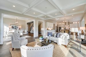 Living room with lots of natural light in Arbors of McLean home in Virginia