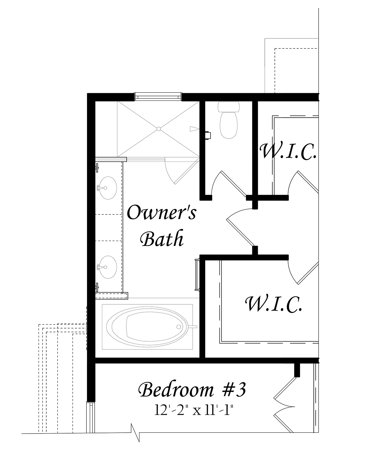 Dickens 3x0 II Upper Level Opt Owner's Suite 5 Piece Bathroom
