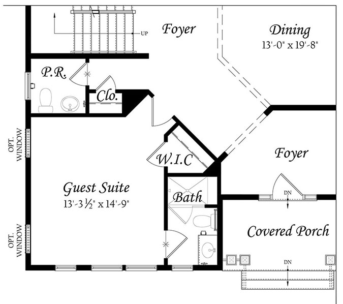 Web Rockingham 3x0 II - Floor Plan - Main Level Opt Guest Suite 4921