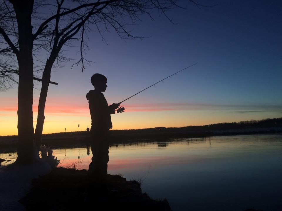 COVE lake fish at sunset