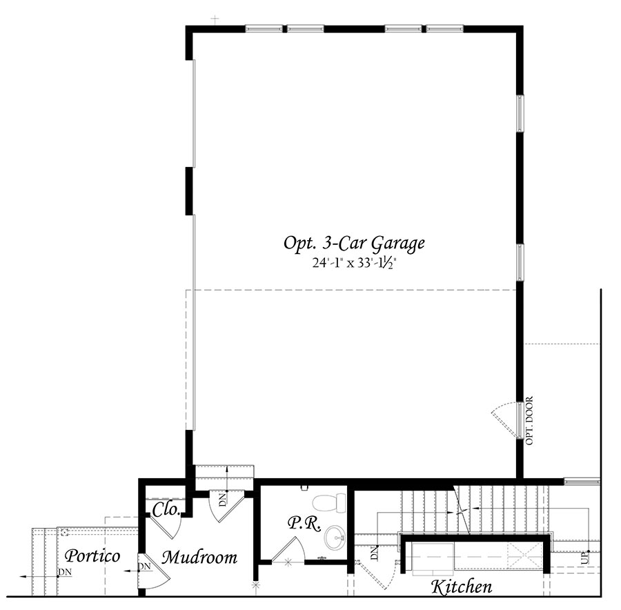 Greenwood 3x0 - Floor Plan - Master - Opt Main Level 3 Car Garage A