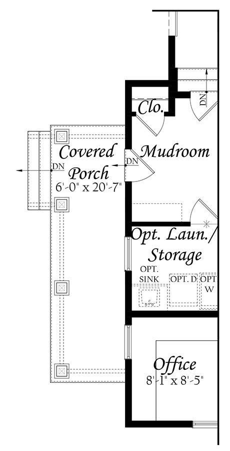 WEB Greenwood 3x0 - Floor Plan - Master - Opt Main Level Left Side Covered Porch A