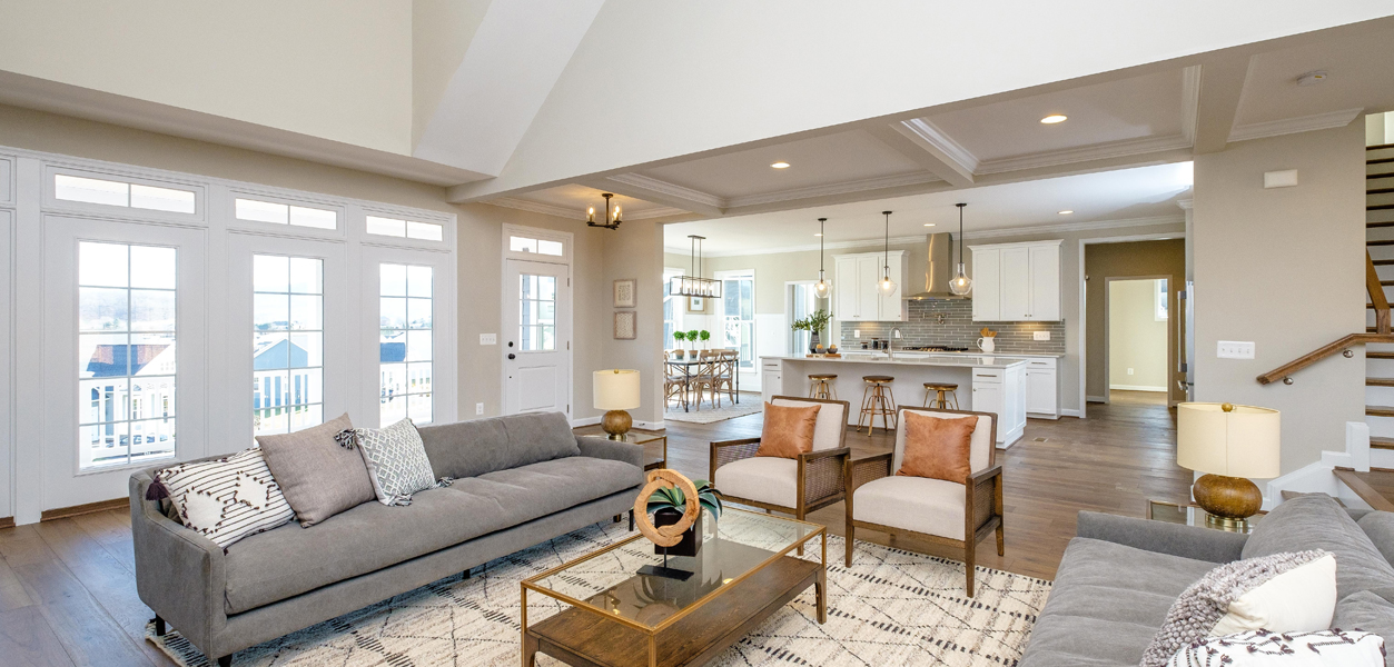 Greenwood floorplan living room by Evergreene Homes