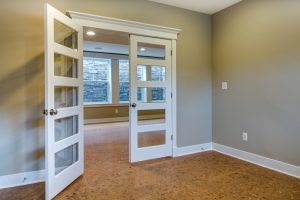 Study with Five-pane French Doors (lower level)