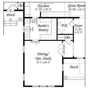 Robey 3x0 - Floor Plan - Master - opt main level enlarged butler's pantry resize 622020 b