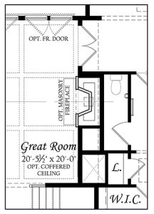 Robey 3x0 - Floor Plan - Master - opt main level masonry fireplace Resize 622020 b