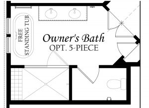 WEB Hillsboro 3x0 - Floor Plan - Master - Opt 5 Piece Owners Bath 7-2-19 b