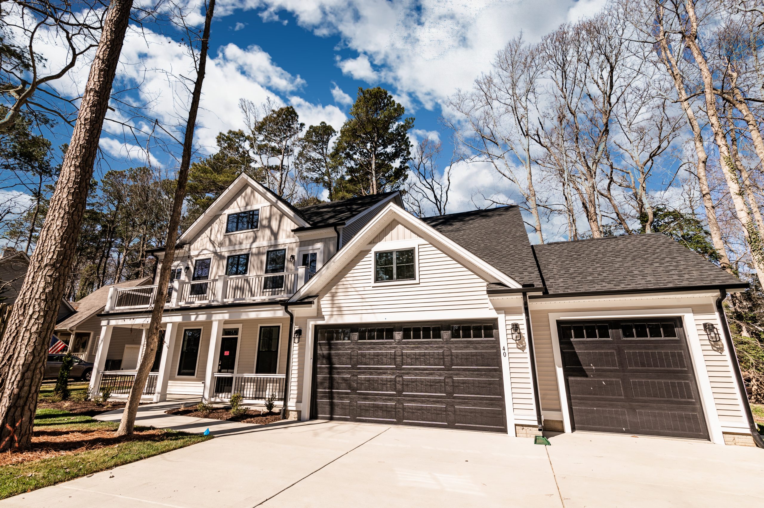 Exterior front view of the Shearwater floor plan home with modern design.