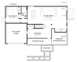 Poplar 3-0 Lower Level Finished Basement w integral garage