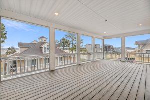 Modern screened deck in the Campbell floor plan home