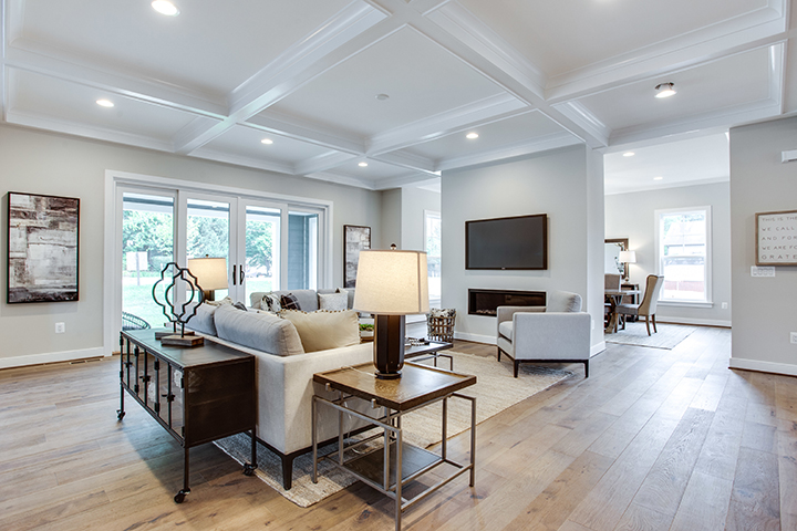 Exterior of quick move-in home with modern facade.