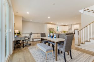 Exterior view of the Brackish Dr. home with landscaped yard.