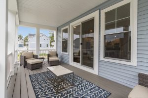 Primary bedroom with modern decor in the Brackish Dr. home.