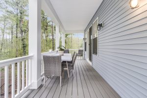 Kitchen with island and modern lighting in the Brackish Dr. home.