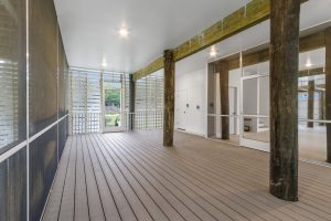 Outdoor deck with scenic view in the Brackish Dr. home.