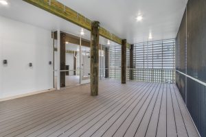 Outdoor deck with scenic view in the Brackish Dr. home.