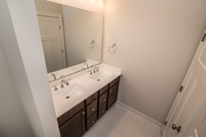 Modern living room in the Blue Fin floor plan home