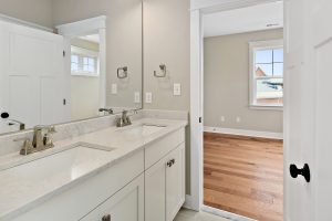 Coastal-inspired exterior of the Brooklyn floor plan home