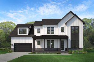 Front elevation of the McKinley floor plan home