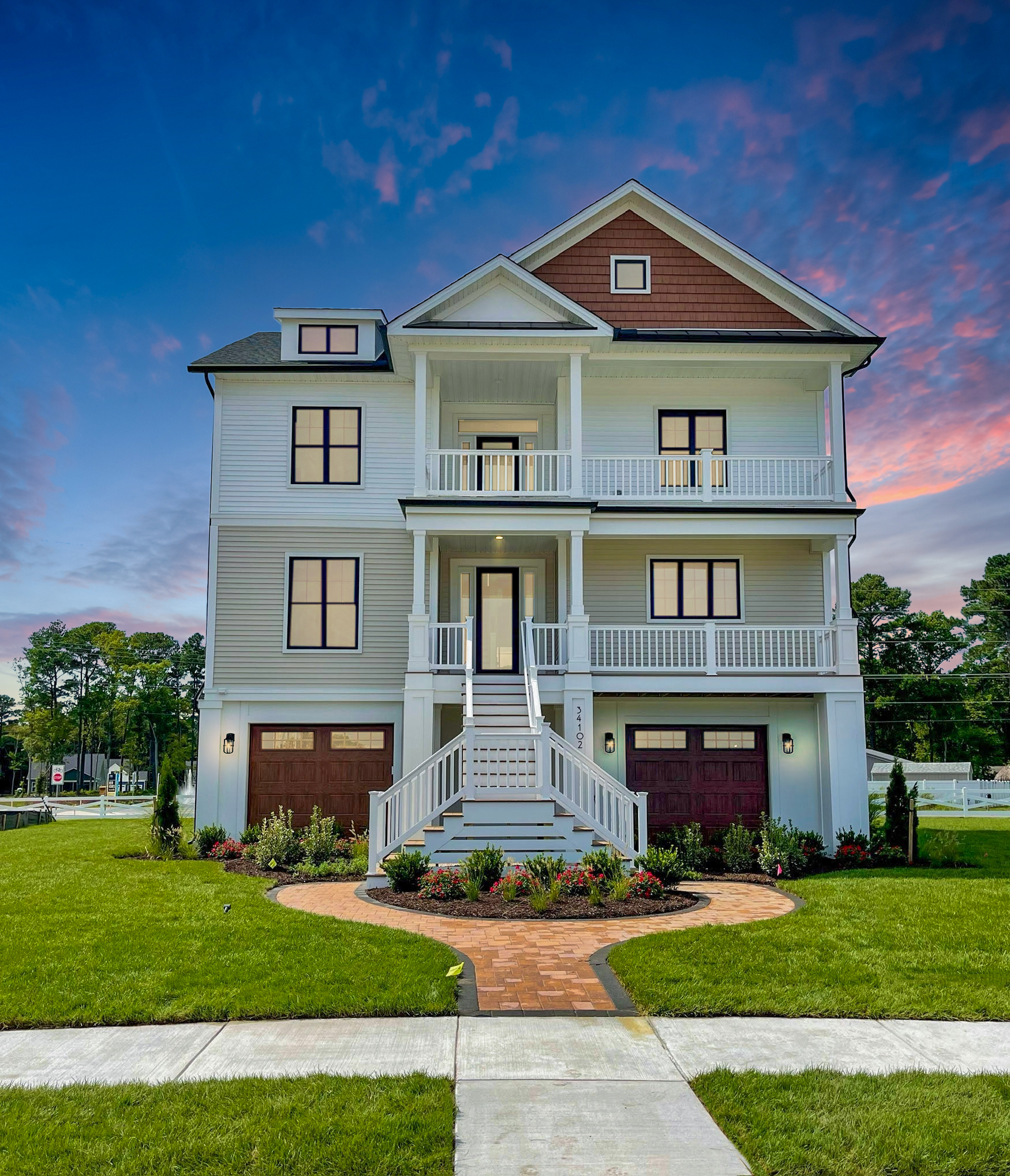 Front elevation of Bayberry floor plan at Ironwood.