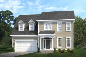 Front elevation of Keene Mill floor plan, Elev A.