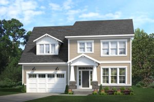 Modern exterior rendering of the Keene Mill floor plan home