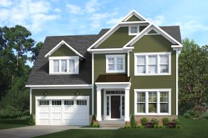 Modern exterior rendering of the Keene Mill floor plan home