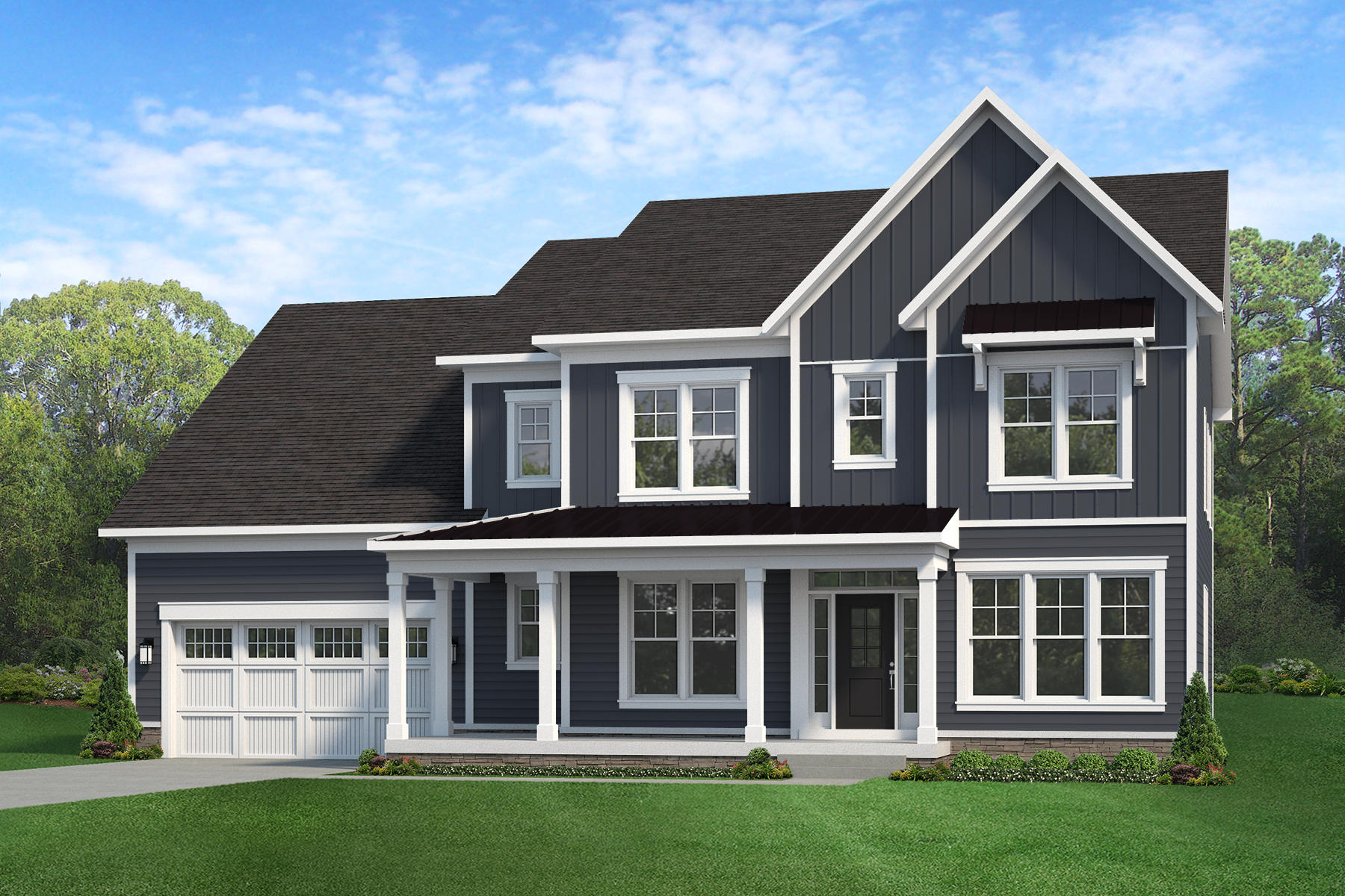 Modern exterior of the McKinley floor plan home