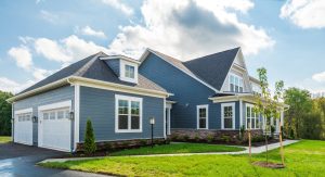 Coastal-style exterior of the Aquinnah floor plan home