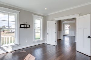 Coastal-style exterior of the Aquinnah floor plan home