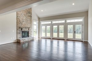 Coastal-style exterior of the Aquinnah floor plan home