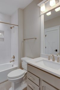 Modern bathroom in the Aquinnah floor plan home