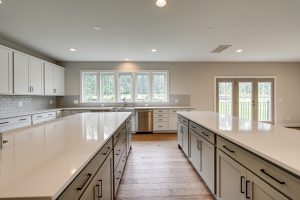 Modern living room in the Cambridge II floor plan home