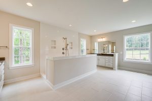 Modern dining area in the Cambridge II floor plan home