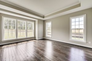 Bedroom in Hillsboro floor plan with modern decor.