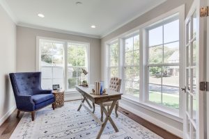 Modern living room in the Keene Mill floor plan home