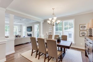 Modern living room in the Keene Mill floor plan home