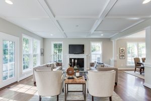 Bedroom in Keene Mill floor plan with modern decor.
