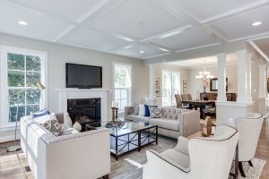 Modern dining area in the Keene Mill floor plan home