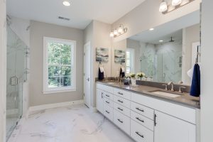 Stylish bedroom in the Keene Mill floor plan home