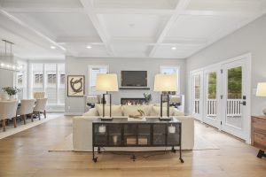 Coastal-style exterior of the Dickens II floor plan home