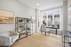 Modern living area in the Dickens II floor plan home