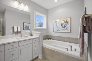 Modern bathroom in the Dickens II floor plan home