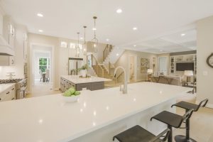 Modern living room in the Foxmoor floor plan home